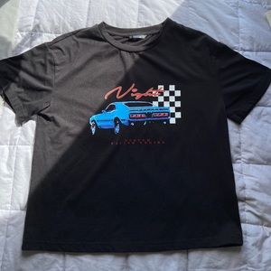 Black car t-shirt.